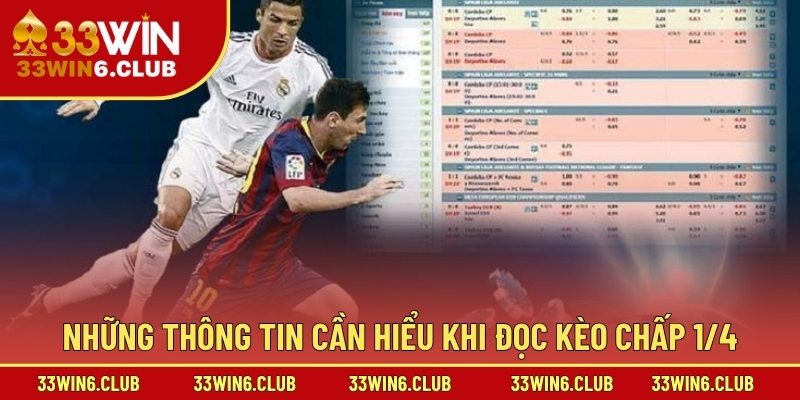 Những thông tin cần hiểu khi đọc kèo chấp 1/4